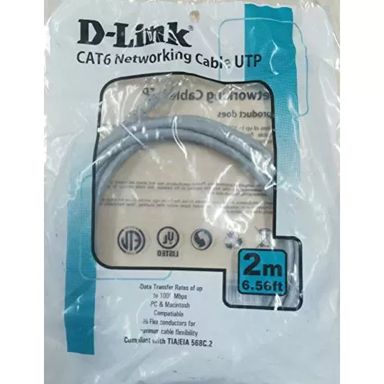 Refurbished D-LINK 2M RJ45 to RJ45 CAT6 Networking Cable