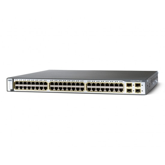 Cisco 3750 48 Port 10/100 PoE Managed Switch WS-C3750-48PS-S V06