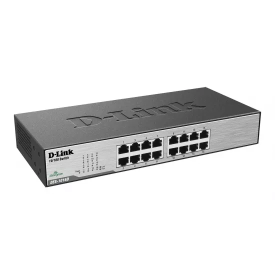 Refurbished D-Link DES-1016D 16-Port Fast Ethernet 10/100 Mbps Unmanaged Switch