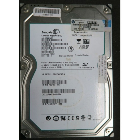 HP 750GB 3Gbps 7.2K RPM 3.5Inch SATA HDD 482483-003