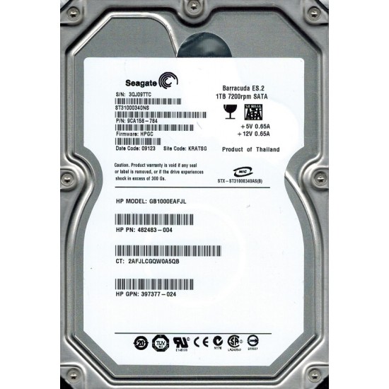 HP 1TB 7.2K SATA 3.5Inch HDD 9CA158-784