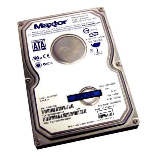 Refurbished Maxtor 80GB 7.2K RPM 3.5 Inch SATA HDD