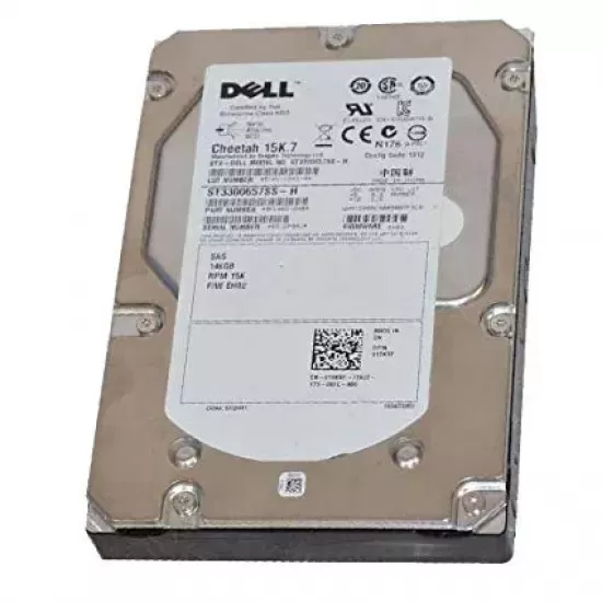 Refurbished Dell 146gb 15k rpm 3.5 inch sp sas hard disk ST3300657SS-H 9FL066-048 01DKVF
