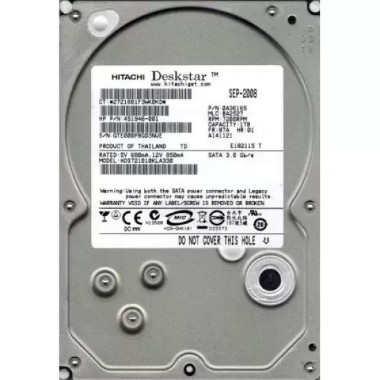 Refurbished Hitachi 73gb 15k rpm 4g sp 3.5 inch fc hard disk 3272219-B