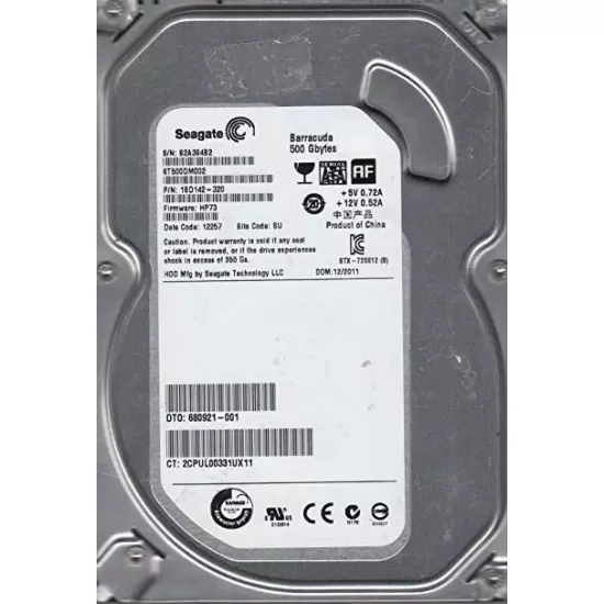 Refurbished Seagate Barracuda 500gb 7.2k rpm 6g 3.5 inch sata hard disk ST500DM002 09CF26